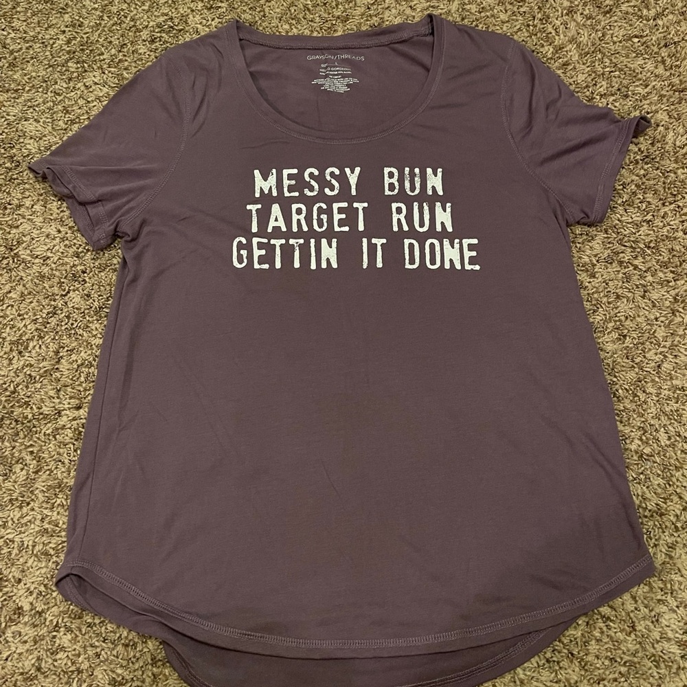 Purple shirt w/ white letters from Grayson Threads
